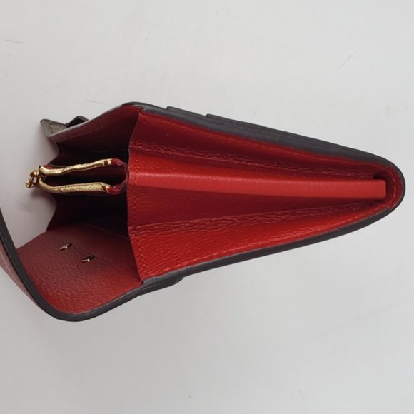 100% Auth Louis Vuitton Pallas Bifold Red Wallet - Picture 8 of 14